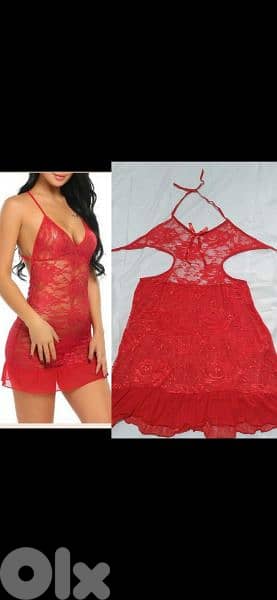 red lace mousline lycra lingerie s to xxL 1