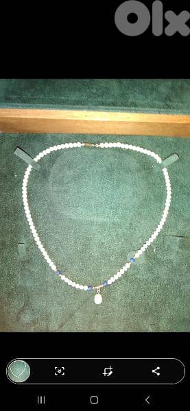 necklace pearl necklace small size with blue 3