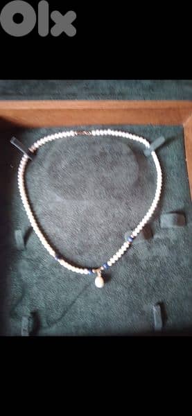necklace pearl necklace small size with blue 4