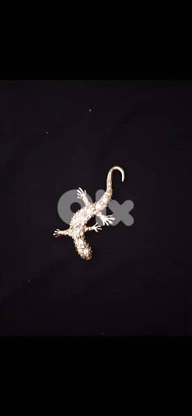 brooch lezard brooch gold with strass 4