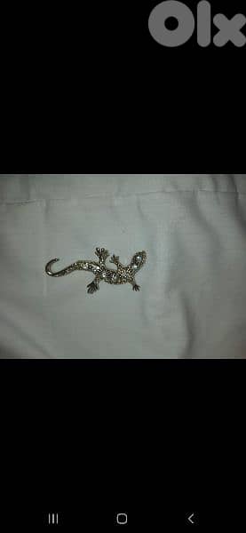 brooch lezard brooch gold with strass 7
