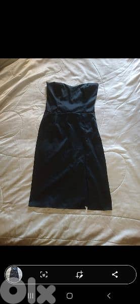 dress black satin dress strapless s to xL 5