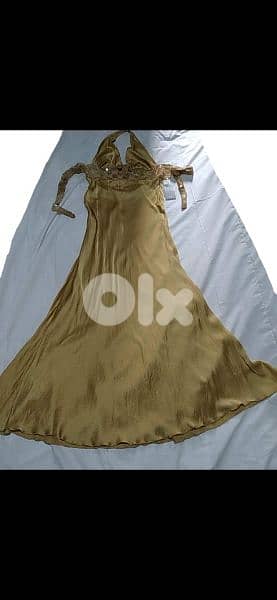 dress gold dress satin with dentelle w pallette s to xxL 2
