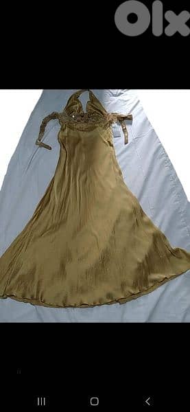 dress gold dress satin with dentelle w pallette s to xxL 3