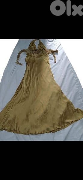dress gold dress satin with dentelle w pallette s to xxL 4
