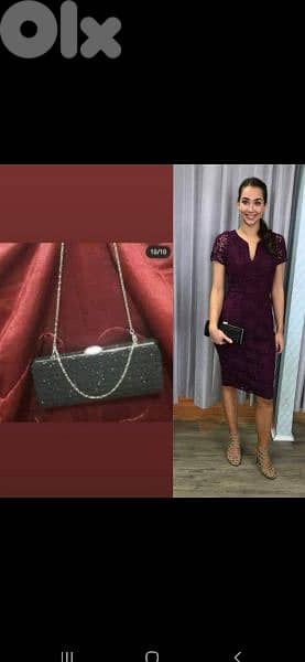 handbag clutch aswad ma3 strass 4