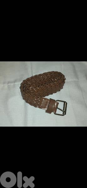 belt braided real leather belt brown 3