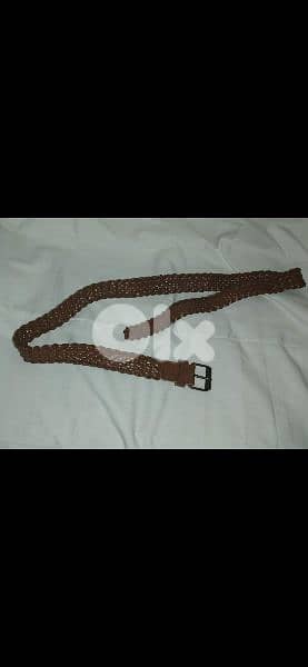 belt braided real leather belt brown 4