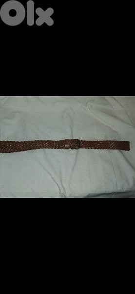 belt braided real leather belt brown 6