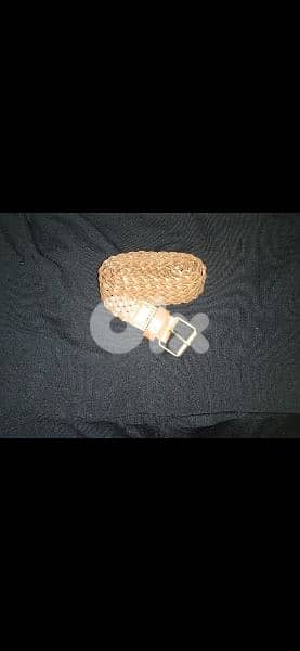 belt braided real leather belt brown 7