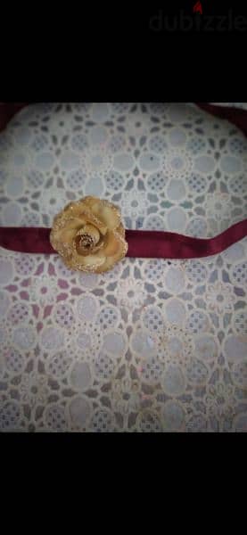 necklace choker red wine colour gold flower 1=5$ or 3=13$ 2