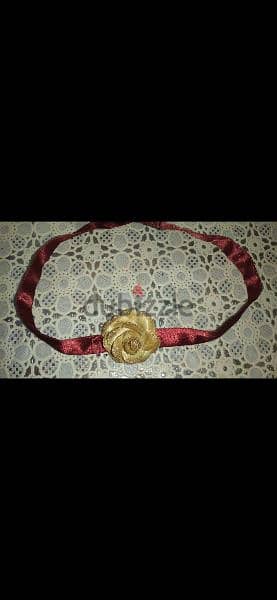 necklace choker red wine colour gold flower 1=5$ or 3=13$ 3