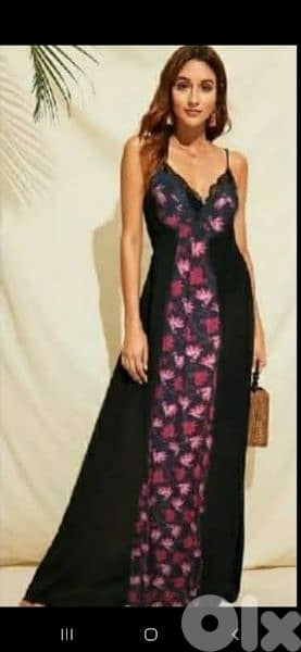 dress long dress with red floral s to xxL 1