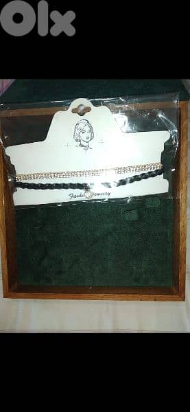 necklace double choker gold and black braided 2