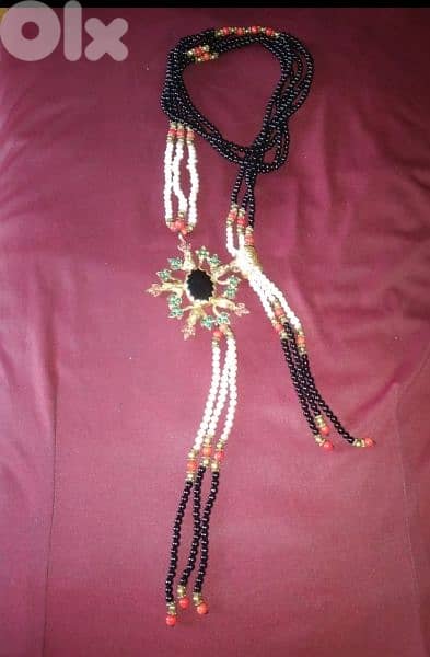 necklace vintage pearl necklace with big brooch 5