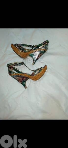 shoes snake skin real size 6 wood heel 0
