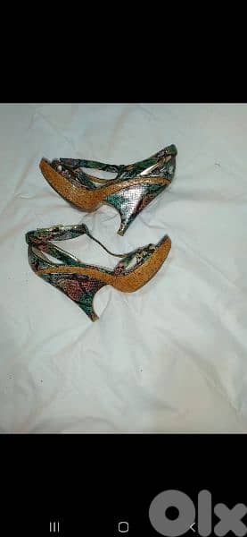 shoes snake skin real size 6 wood heel 1