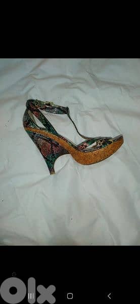 shoes snake skin real size 6 wood heel 2