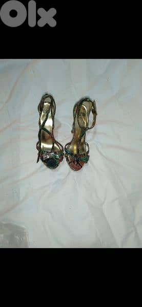 shoes snake skin real size 6 wood heel 3