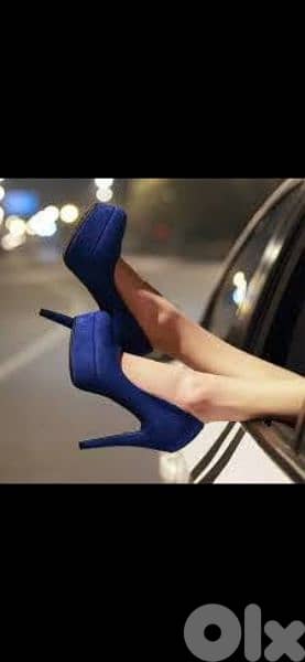 shoes royal blue suede high heels 38/39/40 worn once 0