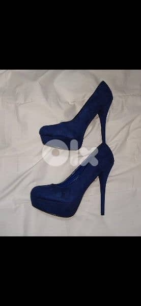 shoes royal blue suede high heels 38/39/40 worn once 4