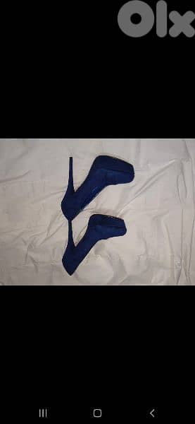 shoes royal blue suede high heels 38/39/40 worn once 5