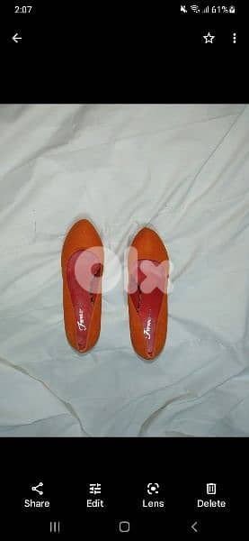 Shoes orange suede high heels 38 39 40 worn once 2
