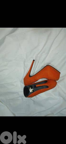Shoes orange suede high heels 38 39 40 worn once 4