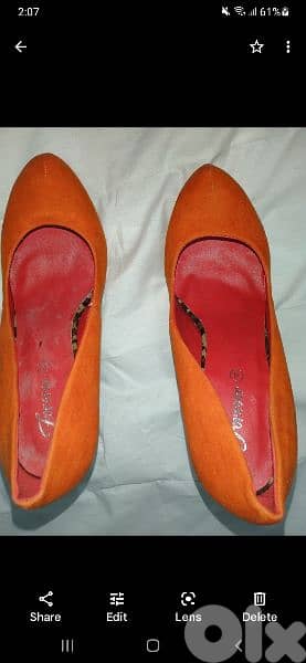 Shoes orange suede high heels 38 39 40 worn once 5