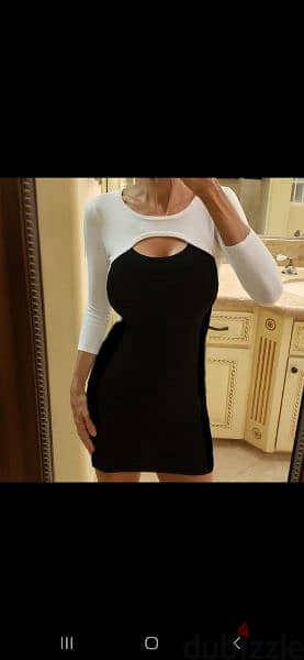 black and white dress cotton s to xxL 2