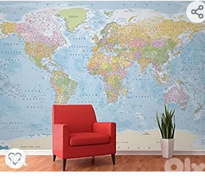 decoration World Map wall paperخريطه العالم ورق جدران 0