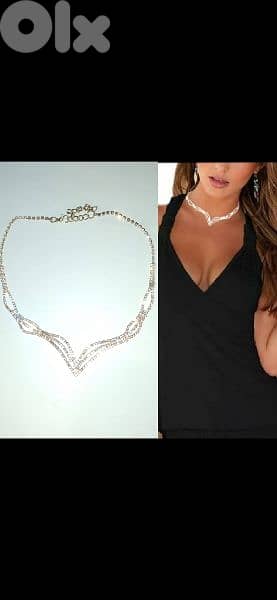 necklace all strass gold tone 1