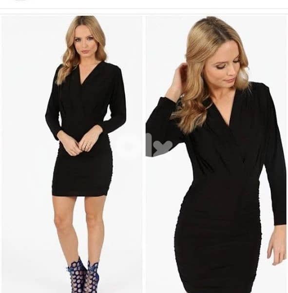 dress long sleeve v neck lycra s to xxL 2