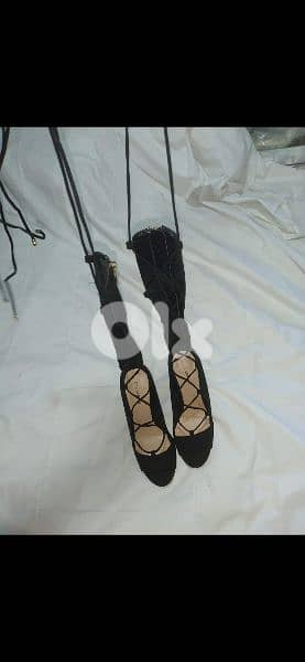 lace up sandals 39/40 black 7