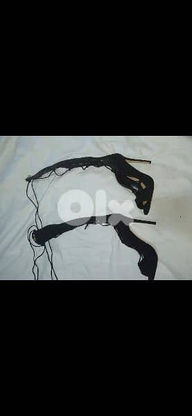 lace up sandals 39/40 black 9