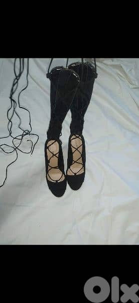 lace up sandals 39/40 black 10