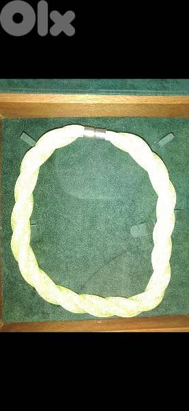 strass braided necklace neon green 2