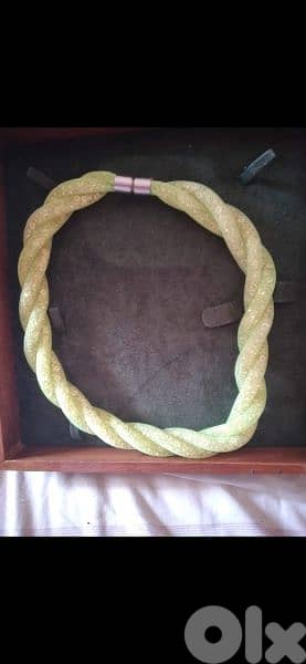 strass braided necklace neon green 4