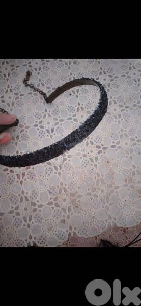 necklace choker black sequined or green army  1=5$ or 3=13$ 12