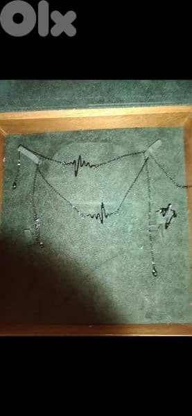 necklace set 3pcs necklace ring bracelet . 3 colours gold silver black 7