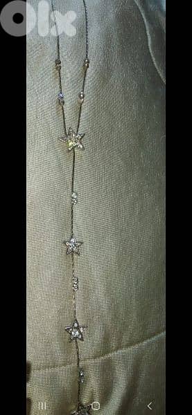 necklace only silver tone with strass 1
