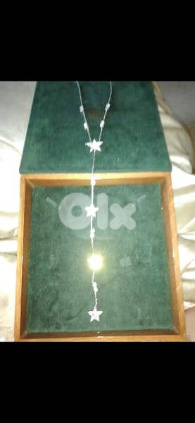 necklace only silver tone with strass 4