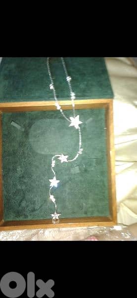 necklace only silver tone with strass 6