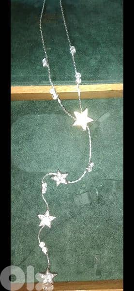 necklace only silver tone with strass 7