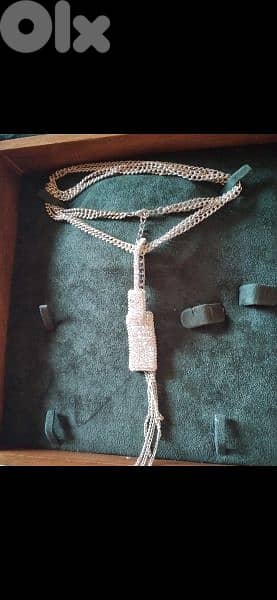 necklace only silver tone with strass 10