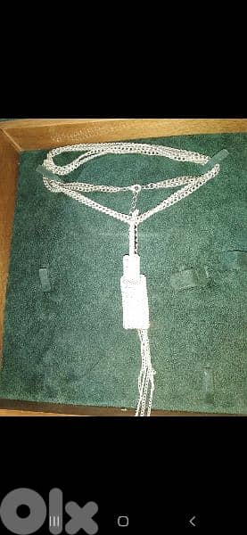 necklace only silver tone with strass 11