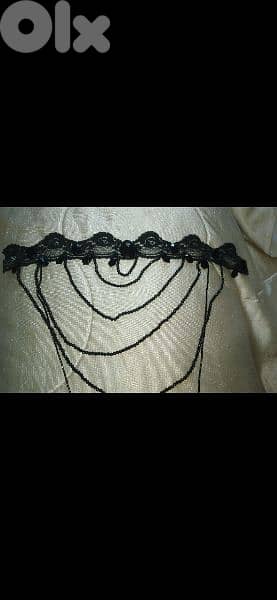 necklace vintage lace and pearl necklace black 1