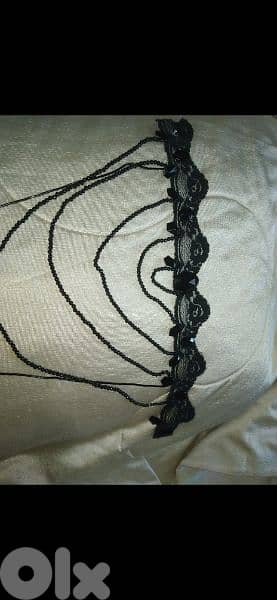 necklace vintage lace and pearl necklace black 2