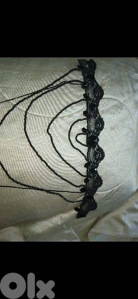 necklace vintage lace and pearl necklace black 3