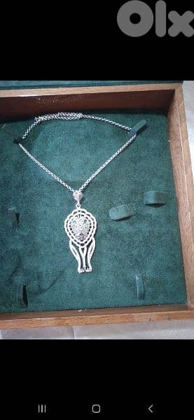 necklace full strass silver tone 2